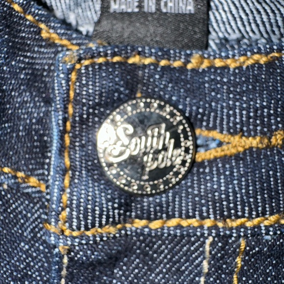 VINTAGE Y2K SOUTHPOLE DARK DENIM EMBROIDERED JEANS - Picture 3 of 8